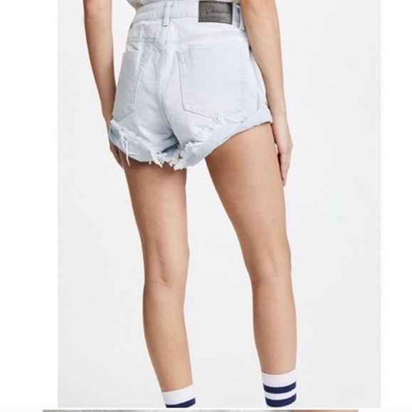 NWT One teaspoon Brando Bandits Mid Waist Denim Shorts Size 28 button fly - Picture 2 of 11